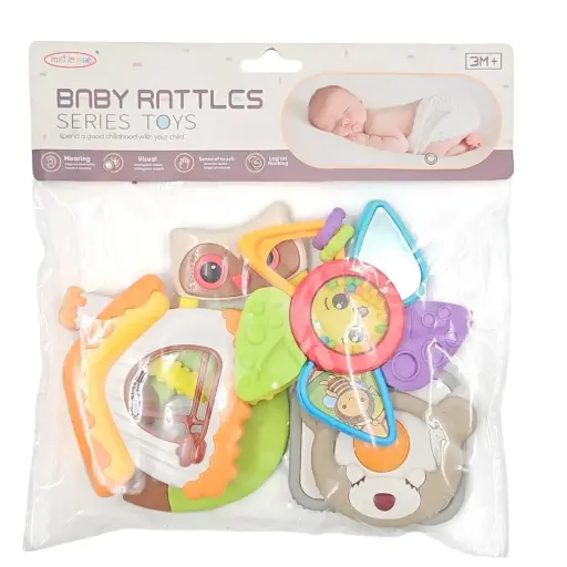 [IX2406383] Premium Quality Baby Rattle With Soft Edges Pack Of 6