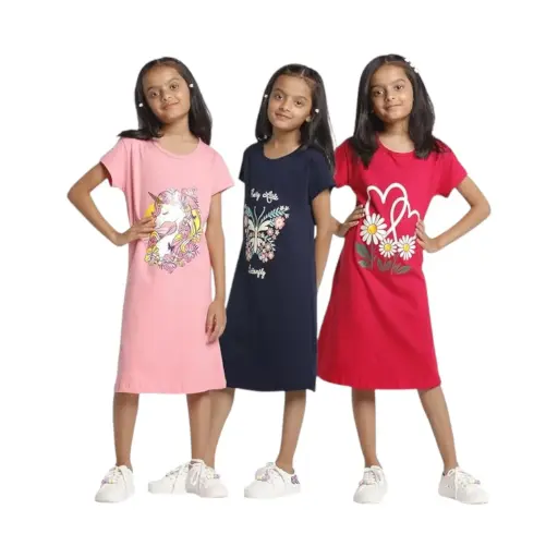 [IX2406460] Fabtune Kids Printed Maxi With Pocket