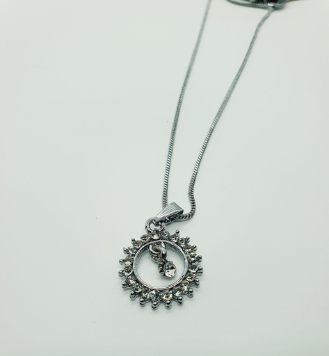 [IX000495] Silver Chain With Round Locket [Jyothi] 