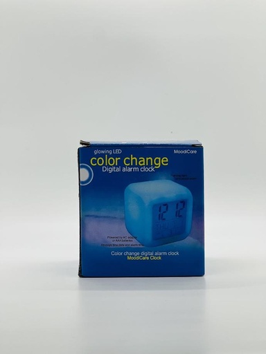 [IX000048] Digital Alarm Clock Glowing LED 6 Color Change [MoodiCare] 