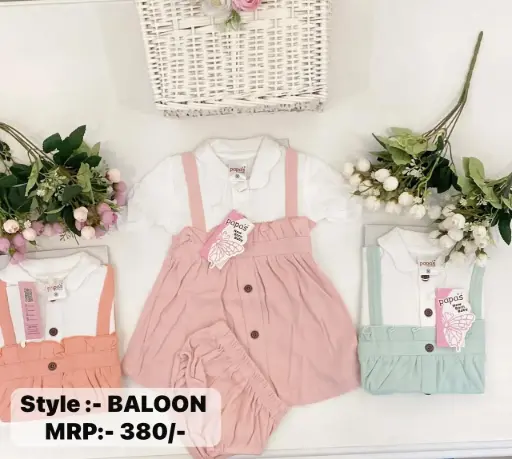 [IX2406682] Papa's Balloon New Born Frock With Panties
