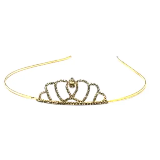 [IX2500237] Golden Stone Tiara Hairband 