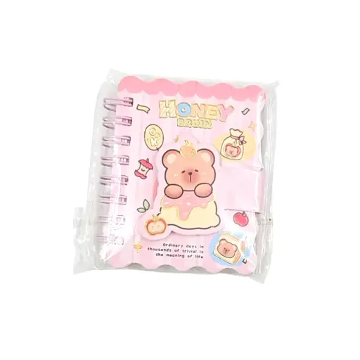 [IX2500609] Honey Bruin Spiral Mini Diary With Sticky Lock