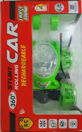 [IX000540] 360° Stunt Rolling Rechargeable Remote Control Car With Lights & Music 