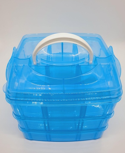 [IX000546] Jewelry Organizer 3 Layer 18 Grid Square Transparent Plastic Storage Box