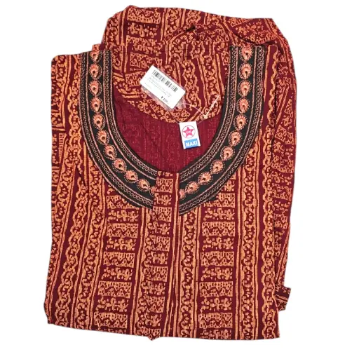 [IX2501210] UK Maxi Dotted Line Printed Cotton Maxi 56