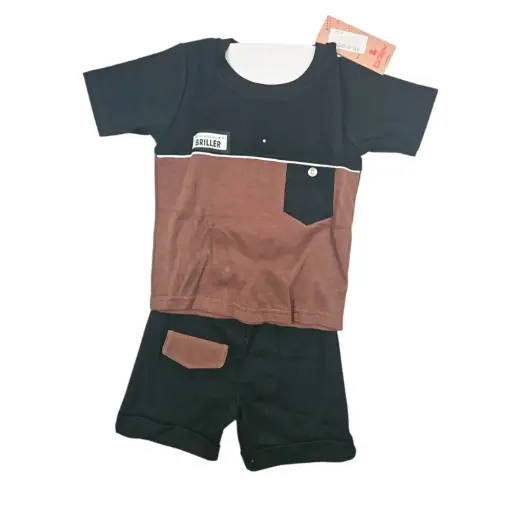 [IX2501295] Briller BLR Line Double Color Shorts & Shirt Set