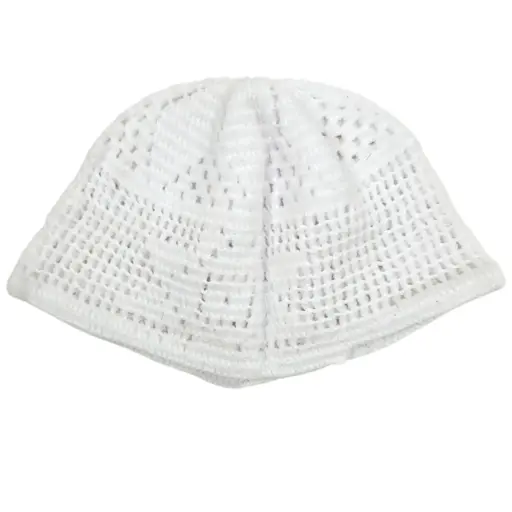 [IX2501359] White Foam Breathable Muslim Cap