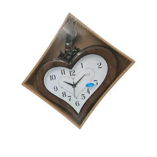 [IX2501369] Creative Quartz Clock In Heart Frame 14" X 15"