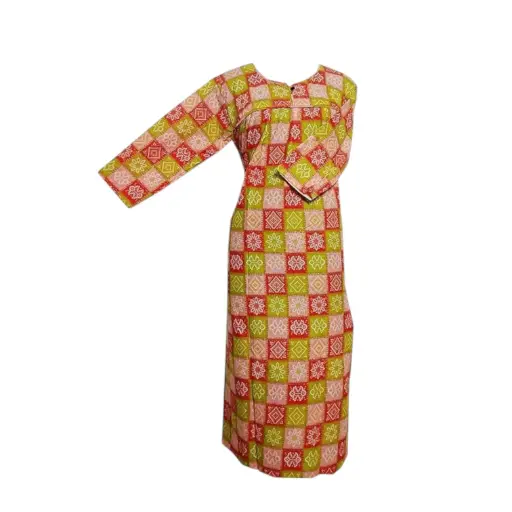 [IX2501468] Cotton Floral Print Full Sleeve Maxi 56