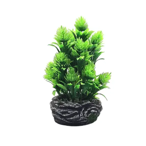 [IX2501913] Grass Flower Bunch With Rock Pot