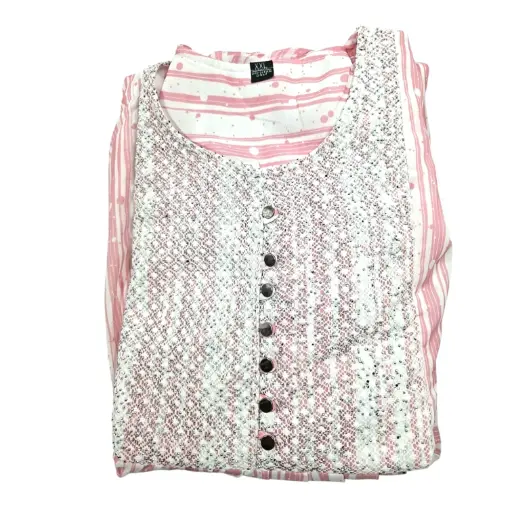 [IX2502265] Pink Stone Neck Full Length Flair Top