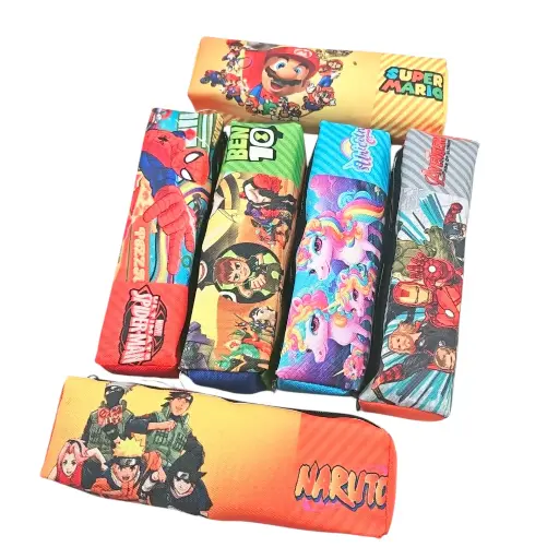 [IX2502455]  Cartoon Characters Rainbow Zipper Pencil Box