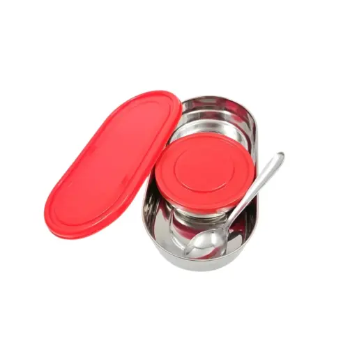 [IX2502816] Rio Slim Stainless Steel Lunch Box With Snack Box