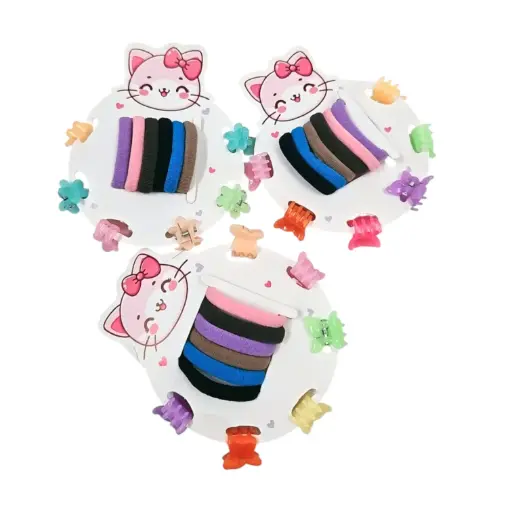 [IX2503232] Colorful Combo Pack Of 6 Hair Bun & Mini Butterfly Crabs   