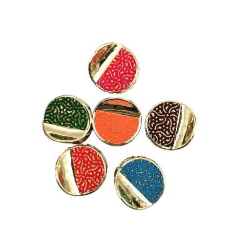 [IX2503281] Round Shape Golden Pleated Glittering Hair Crab Small