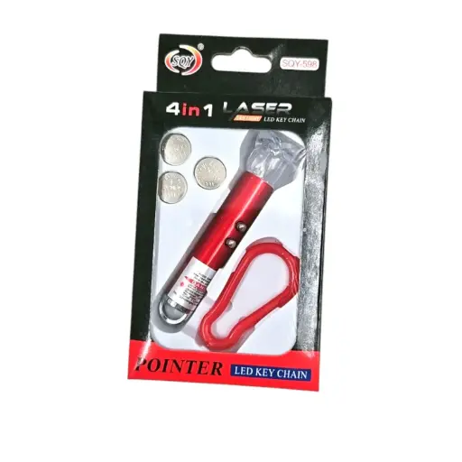 [IX2503792] SQY 4 In 1 LED Key Chain Flower Laser Pointer 