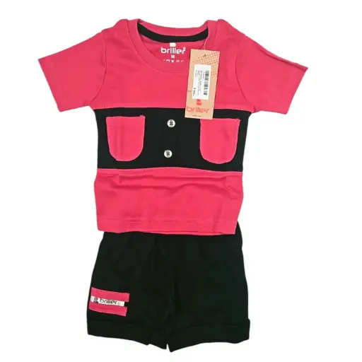 [IX2504014] Briller U PKT Double Color Shorts & Shirt Set Medium