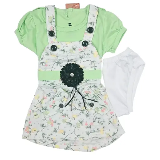 [IX2504088]  Briller kids Wear Floral Print Baba Suit Frock With Panties Medium