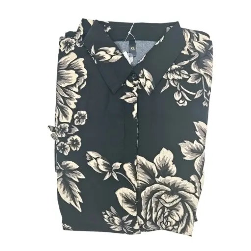 [IX2504114] Square Printed Full Length Gown With Elastic Hand XXL 