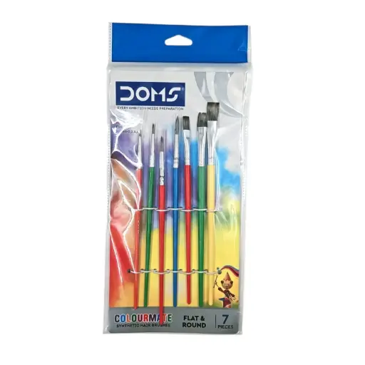 [IX2504129] Doms Colormate Synthetic Hair Painting Brush Pack of 7