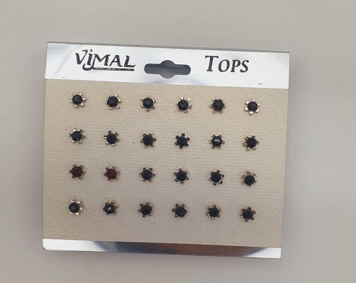 [IX000846] Earrings Black Stone Small Star 