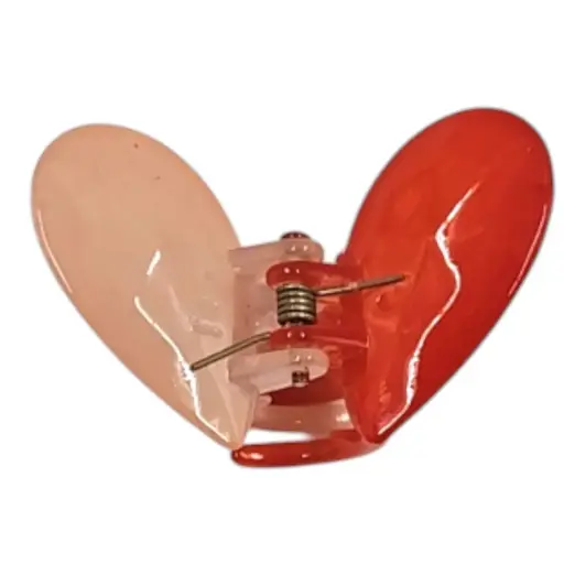 [IX2504604]  Double Color Crystal Heart Shaped Hair Claw Clips Small
