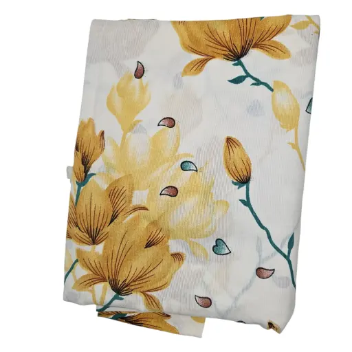 [IX2504655] Yellow Floral Print Bed Sheet 90X90