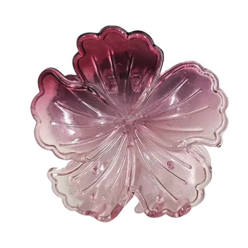 One Side Transparent Hibiscus Flower Shaped Hair Claw Crab