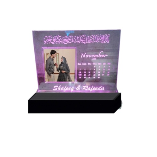 [IX001140] Personalized calendar frame Stand With Photo & Lights 