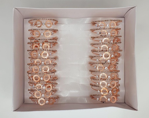 [IX001193] Rose Gold Double layer Stone Bangles Kids 