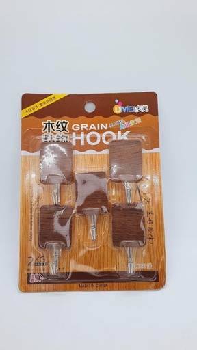 [IX001288] Wooden Adhesive Hook 5 Pcs 