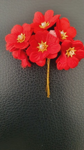 [IX2404440] Flower With Golden Beads 6 Pcs 