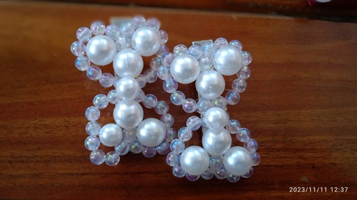 [IX001282] White Stone Bow Tik Tik 
