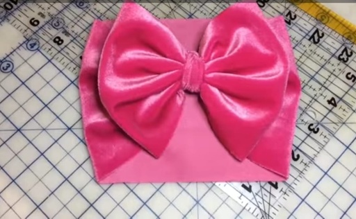 [IX000683] Baby Velvet Hair Band With Large Bow 
