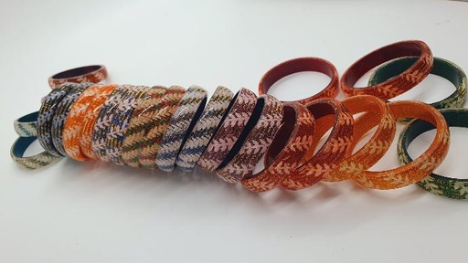 Fiber Bangles With Leaf Design 