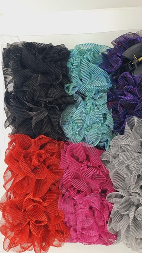 [IX001226] Small Glossy Line Fabric Flower Crab For Hair