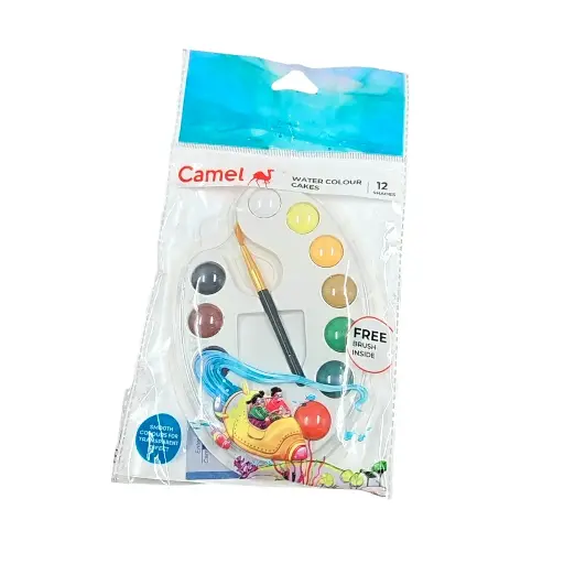 [IX2401505] 12 Shades Water Color Cakes With Brush