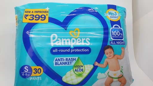 [IX001120] Pampers All Round Night Protection Diaper Pack Of 30 Small 