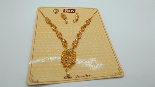 [IX000892] Fancy Golden Imitation Chain With White Stone 