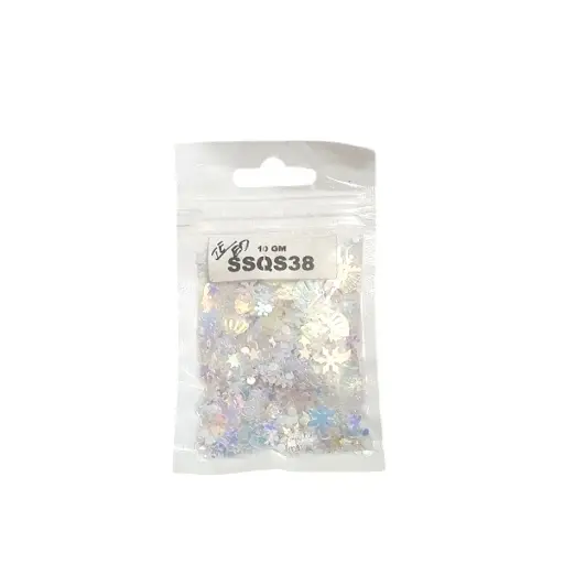 [IX001331] SSQS38 White Sparkling Sequence Multi Shape 10 gm