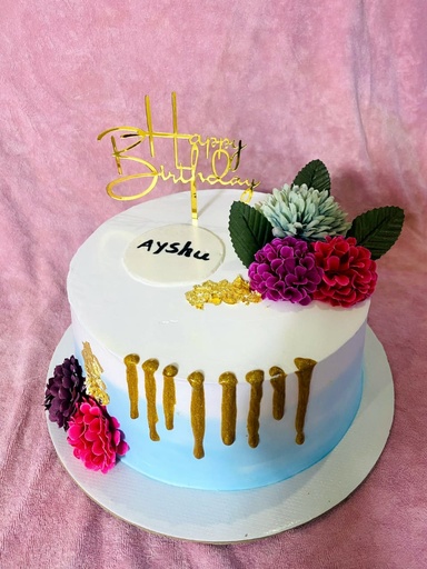 [IX001490] 1 Kg Flower Design Cake 