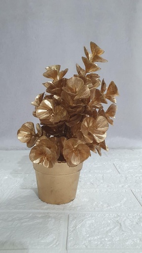 [IX001664] Artificial Metallic Flower Pot 